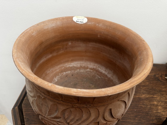 Image 1 of Vintage handmade ceramic planter H 19 cm / D 24 cm