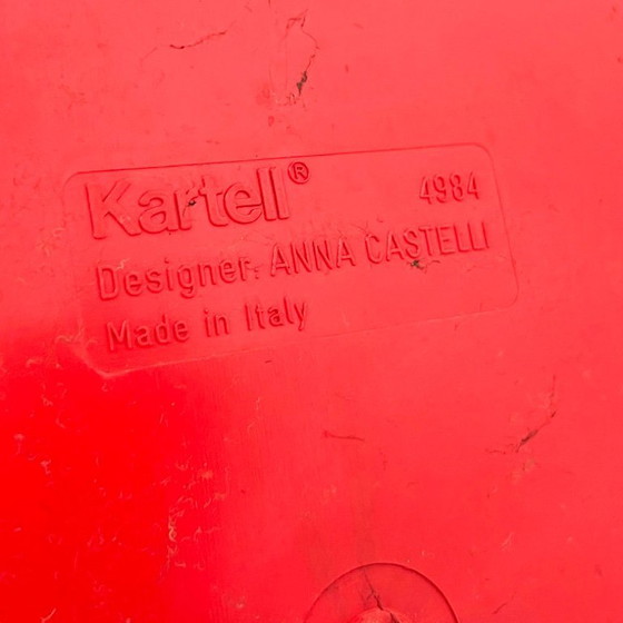 Image 1 of Red Laundry Bin by Anna Castelli for Kartell, 1970s
