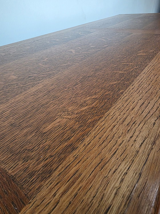 Image 1 of Vintage massief eikenhouten salontafel