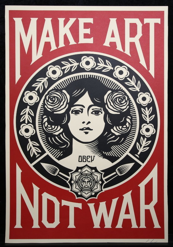 Image 1 of Fairey, Shepard - Make Art Not War - litografia offset a colori - firmato a mano