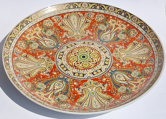 Image 1 of Large Chinese decorative plate with traditional Middle Eastern and Islamic patterns.
