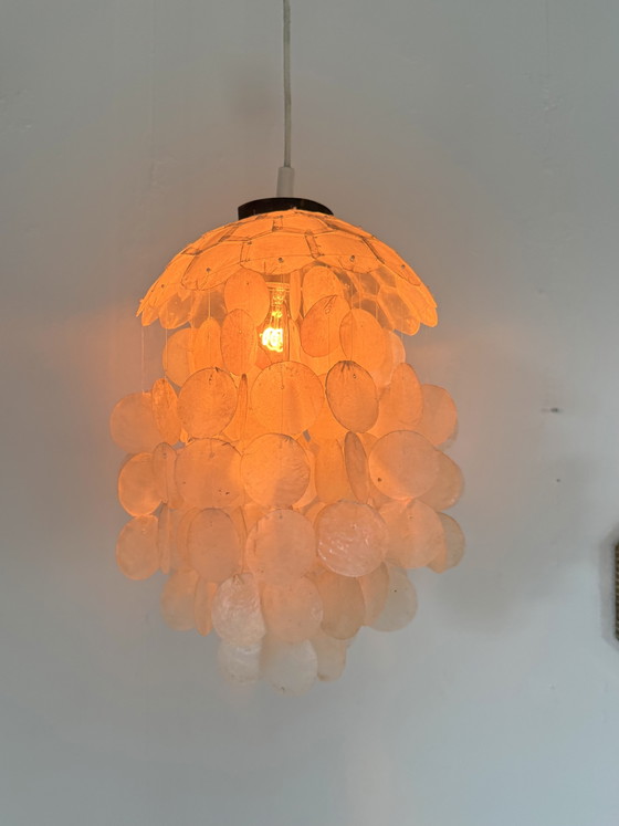 Image 1 of Vintage Capiz shell pendant lamp, Honsel ‘70