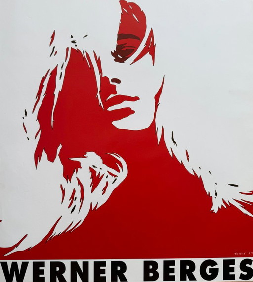 Werner Berges (1941–2017), Blondine, 1977, Kunsthaus Hannover, 2000, Affiche d'Exposition Originale, Imprimée en Allemagne.