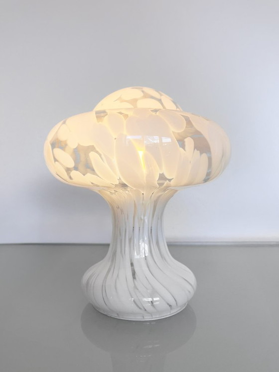Image 1 of Vintage Atomic Mushroom glass table lamp