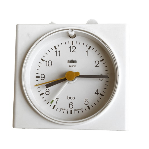 White Braun Alarm Clock, Designed by Dietrich Lubs, Germany 1992