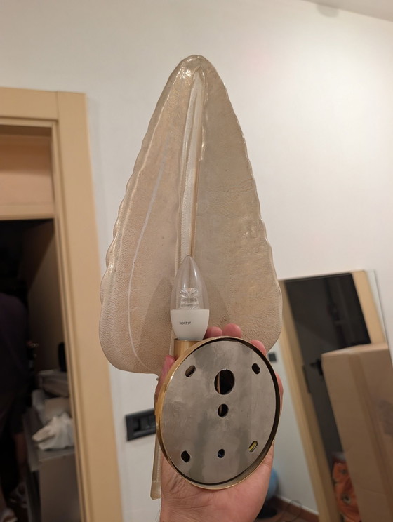 Wandlamp van Murano glas in bladvorm – Wandlampen (photo 3 of 5)