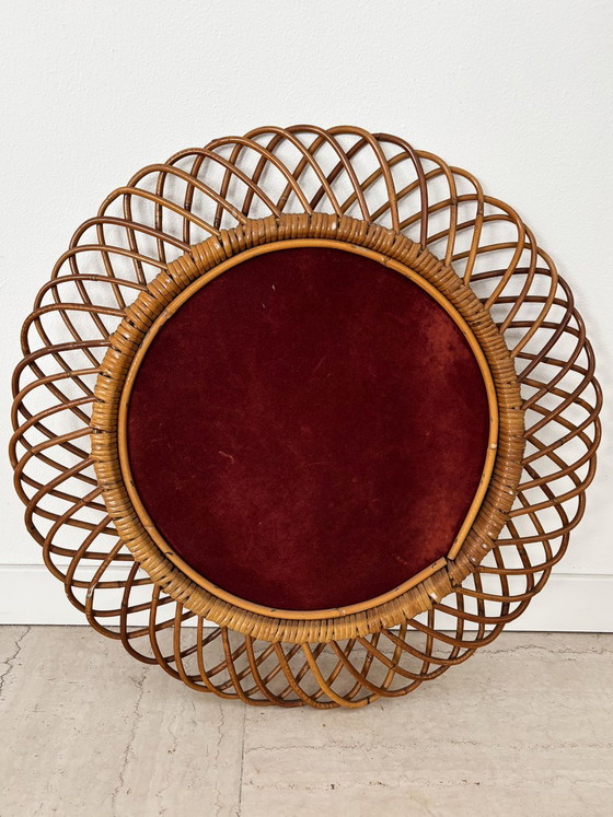 Spiegel met bamboe en rieten lijst, Italië, 1960 – Rotan, Mid Century Modern (photo 4 of 9)
