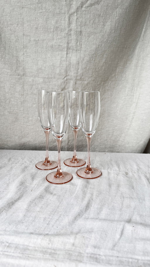 4X Champagne Flutes Roze, Luminarc