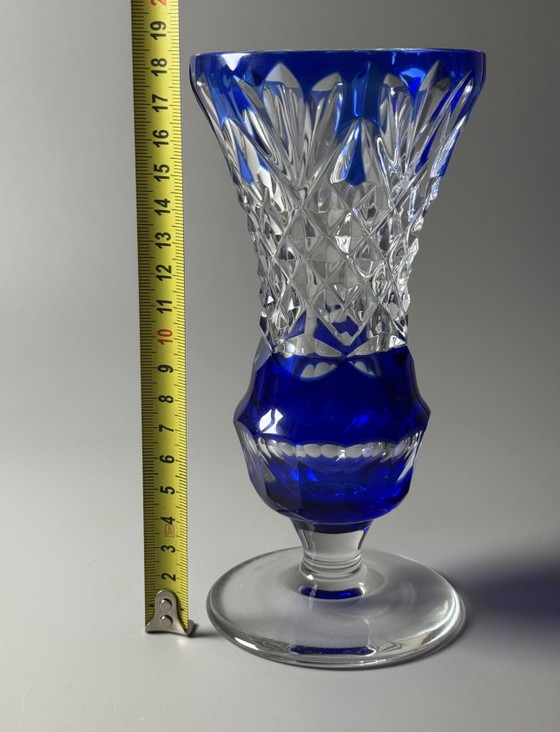 Image 1 of Vaso in cristallo Overlay in edizione limitata di Val Saint Lambert × Xavier Crespo, Belgio.