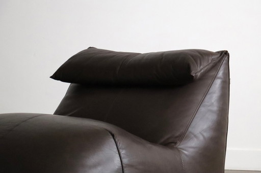 Le bambole chaise longue en cuir brun Par Mario Bellini pour B&B Italia, 1972