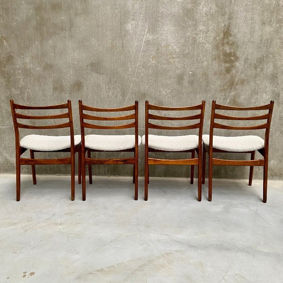Image 1 of 4 chaises de salle à manger vintage Topform en palissandre, années 1970