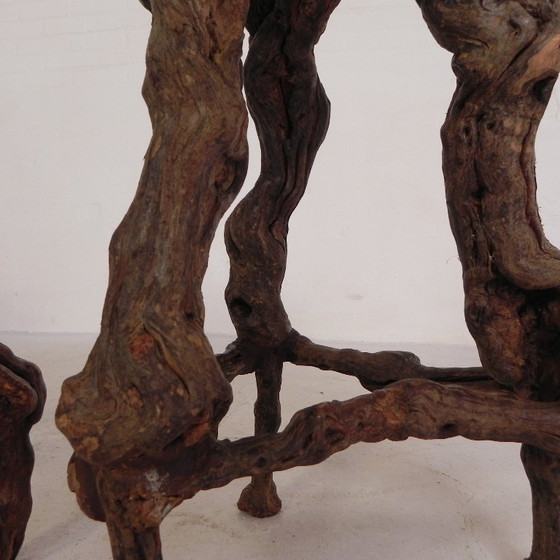 Image 1 of Ensemble de 3 tabourets de bar vintage en fibres végétales, années 1960