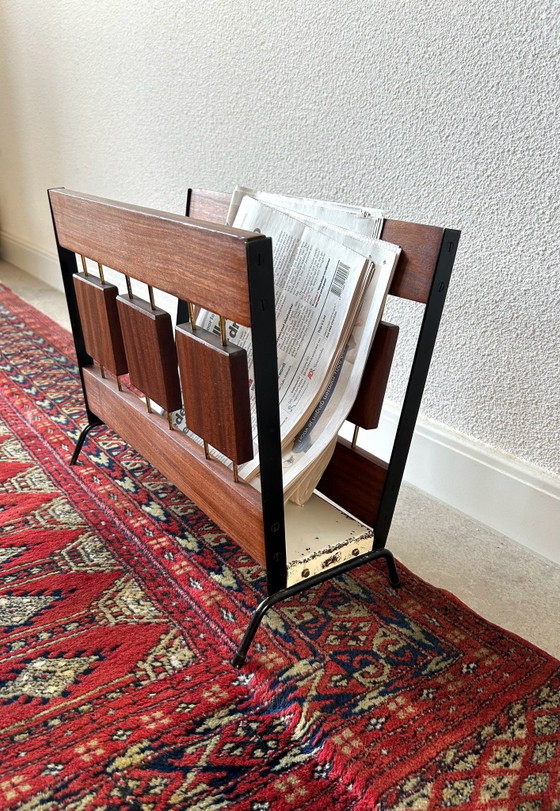 Vintage teak Magazine rack BroVorm Haarlem – Metal, Wood (photo 3 of 5)