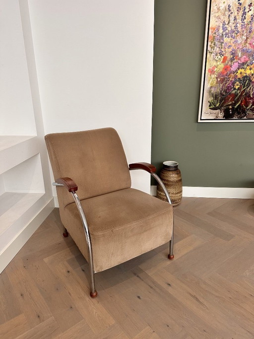 Vintage Design Sessel - 90er Jahre - Chrom&Holz