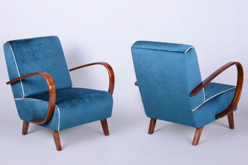 Par de Sillones Art Déco restaurados, de J. Halabala, UP Závody, Checo, años 40