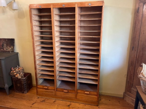 Roller Shutter Archive Music Cabinet, 3-Panel, 50s French – Storage cabinet, Wood (photo 11 of 20)