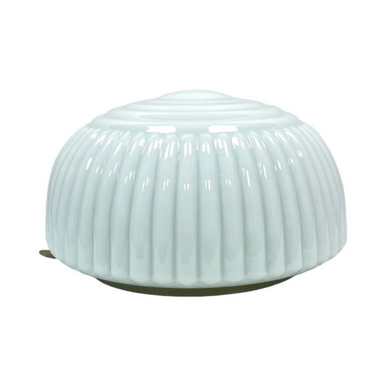 Image 1 of Art Deco geribbelde plafondlamp van Polam Wilkasy, Polen, jaren 70.