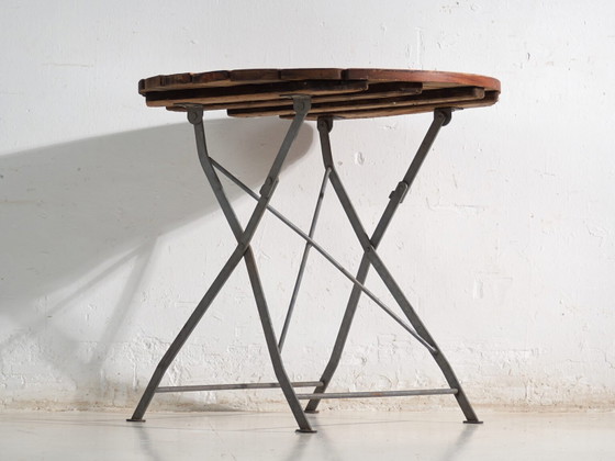 Antique folding garden table in wood and iron – Central Europe, circa 1950 – Rustic (photo 14 of 40)