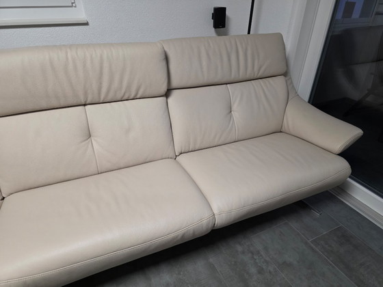 Himolla 4702 Ecksofa aus Leder, Creme, Modern (Foto 3 von 5)