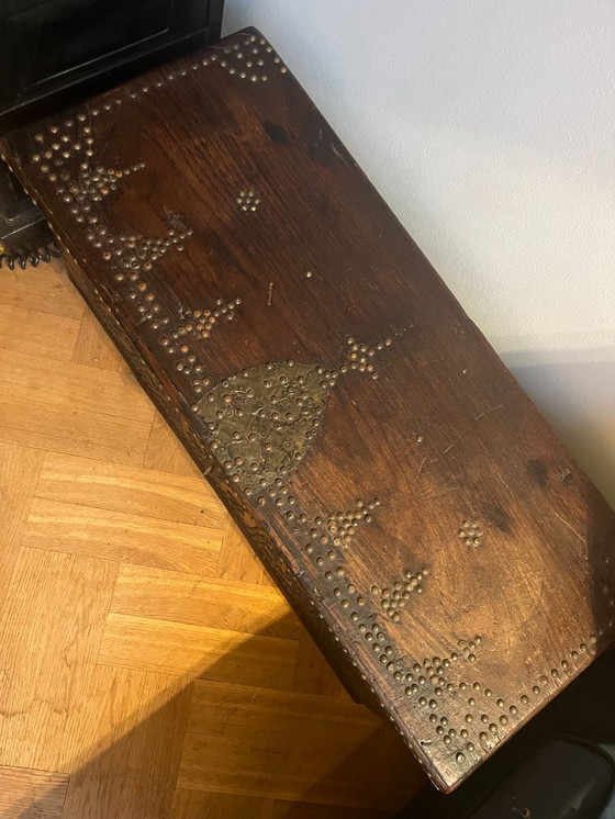 Image 1 of Ensemble unique de 3 coffres à couvertures arabes - fait à la main - vers 1950