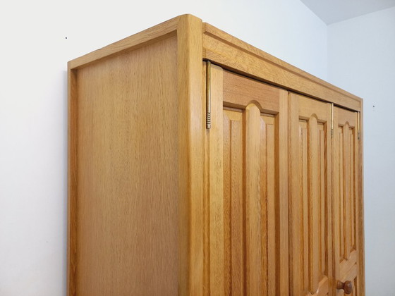 Image 1 of Guillerme et Chambron vintage solid oak wardrobe from the 60s