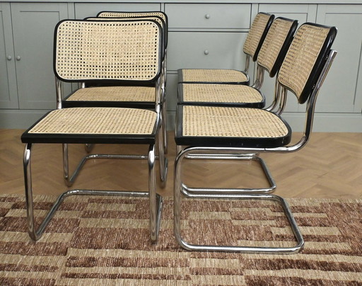 Juego de 6 piezas italianas B32 “Cesca” modelo Marcel Breuer B32