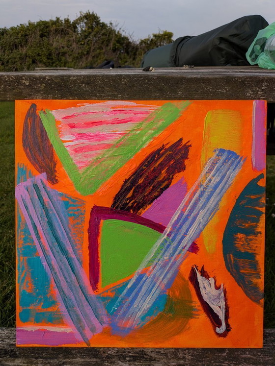 Image 1 of Nigel Waters Abstract Expressionist Painting 52 Acrylic On Canvas Board 30x30cm