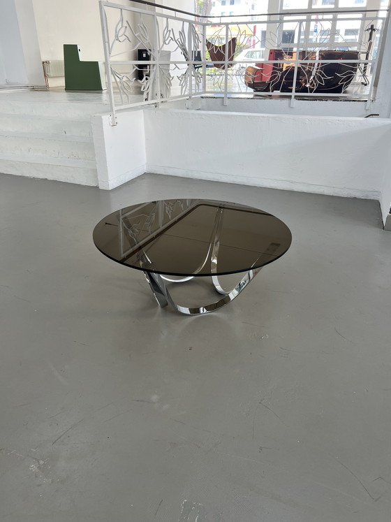 Image 1 of Model 2075 Werner Lindner for Bacher coffee table, chrome and glass