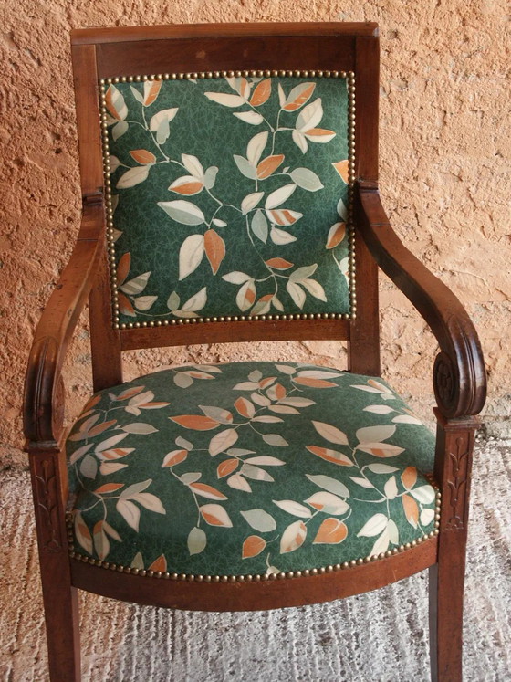 Wooden armchair, fabric, Green (photo 8 of 12)