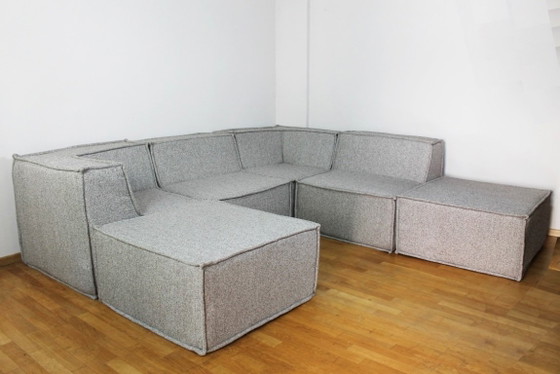 Image 1 of XXL modulaire bank NIEUW Vintage mid-century Bouclé grijs