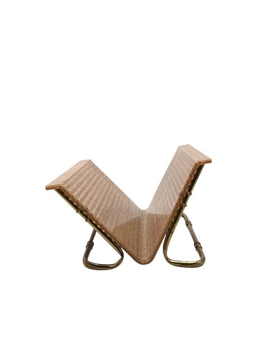 Image 1 of Zeitschriftenständer im Hollywood-Regency-Stil, Italien, 1970er Jahre