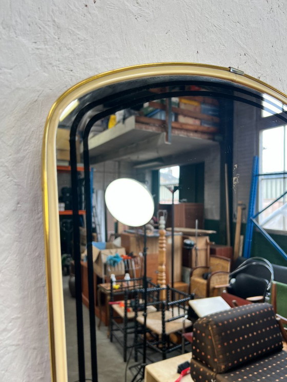 Image 1 of Specchio vintage con bordo dorato, anni '60