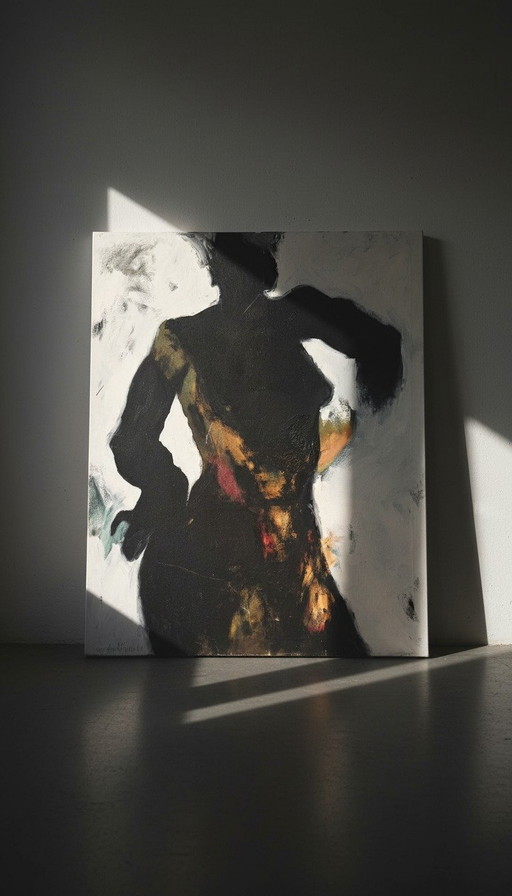Large expressive figurative oil painting - 130 x 160 cm