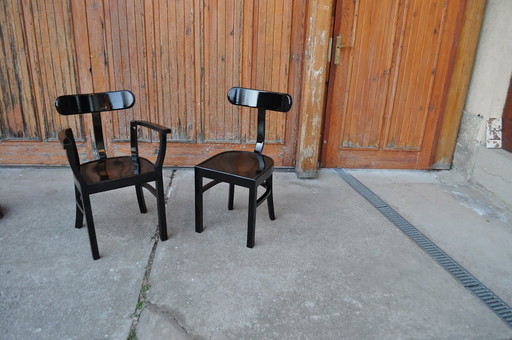 Juego de Sillas Art Déco de Lajos Kozma para Woodworking RT, años 20