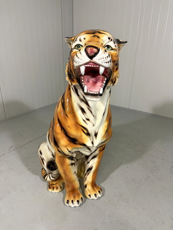 Image 1 of Grande tigre in ceramica, Italia, anni '70