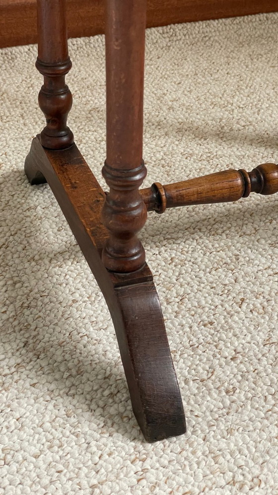 Image 1 of Antique Turned Wood Bedside Table