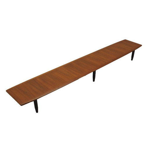 Dänisches Teakholz-Sideboard in niedriger architektonischer Form, skandinavisches Modern Design, 1970er Jahre