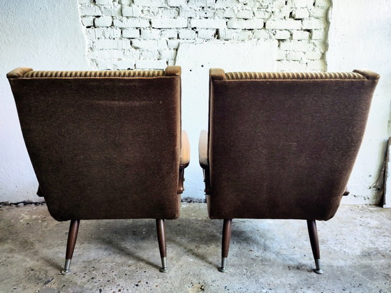 Image 1 of Midcentury Set 3-Seater Sofa and Two Armchairs Scandinavian Design