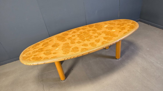 Image 1 of XXL dining table in burl and elm wood, 1980s