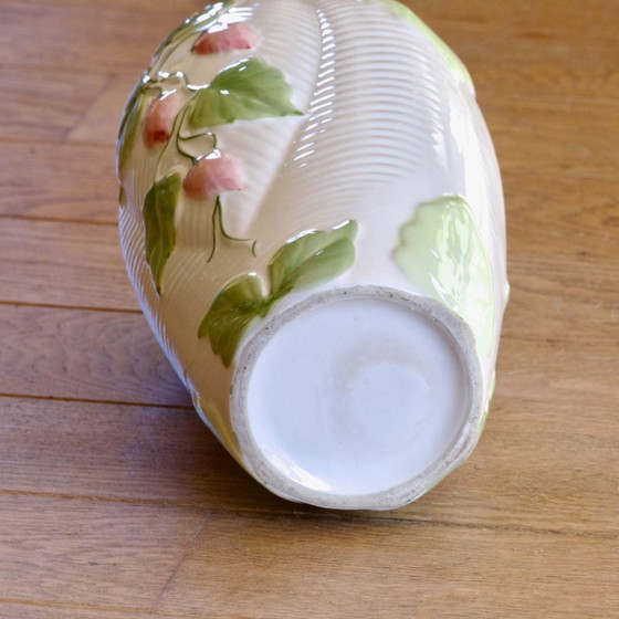 Image 1 of Large vintage strawberry-shaped earthenware vase
