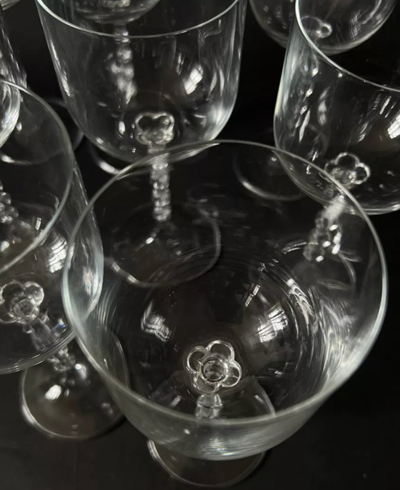 Image 1 of X2 crystal wine glasses, France