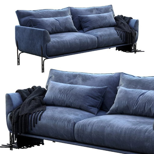 Moome Bank Lucie Met Hoofdsteun – 2 zitsbanken, Textile, Metal