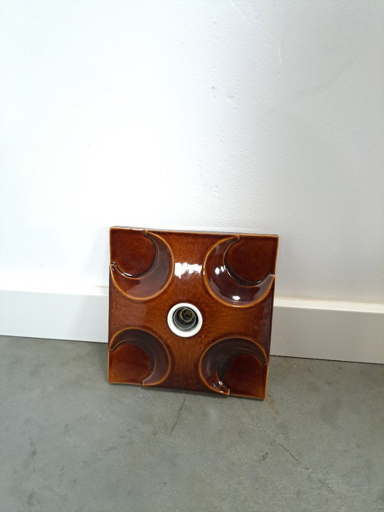 Image 1 of Brown Space Age ceramic wall lamp, no. 1
