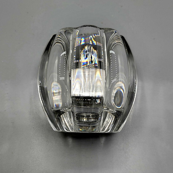 Image 1 of Heavy Vintage crystal tea lights holder - Zware Glazen Kaarsenhouder - Ronde Kristallen Theelichthouder