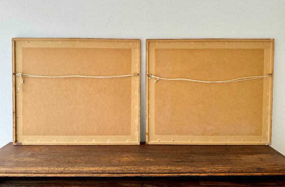 Image 1 of Coppia di stampe vintage di giardini d'inverno di Richard Akerman