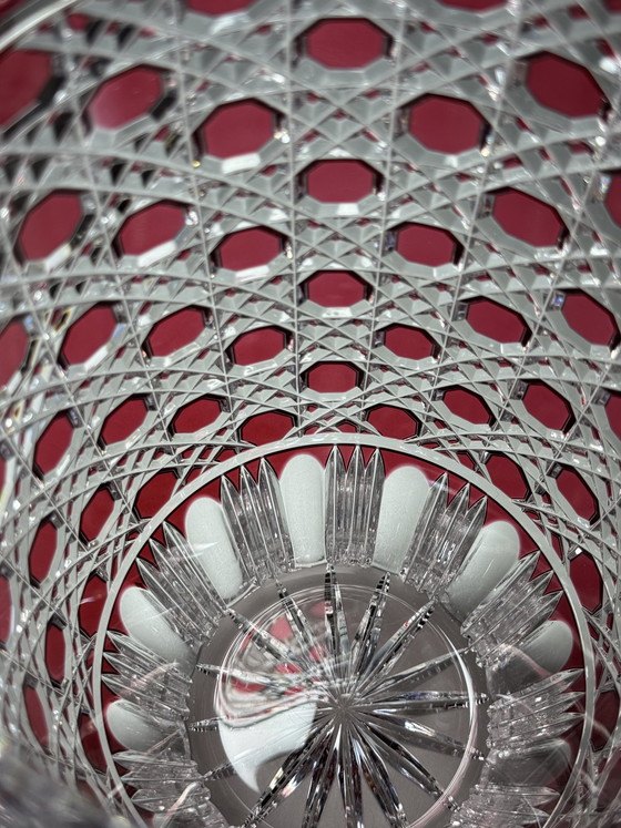 Image 1 of Rare Hand-Cut Overlay Crystal Vase in Ruby – Cristallerie de Lorraine, 1930s