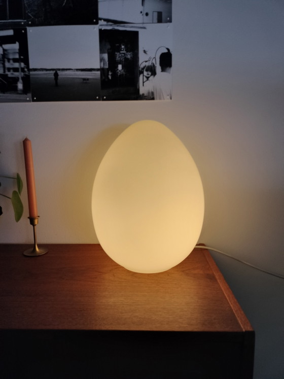Image 1 of Vintage, Space Age egg-shaped glass table lamp, Domec