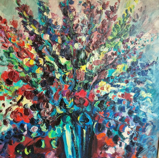 Jan Makkes - Natura morta di fiori colorati