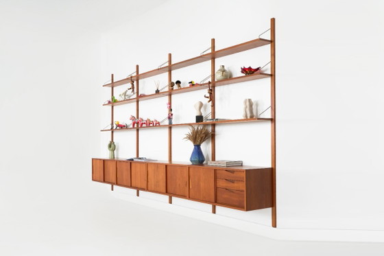 Teak modulair rekkensysteem van Kjell Riise, Brødrene Jåtog Møbelfabrikk, Noorwegen, jaren 60 – Wandrek, Wood (photo 3 of 24)