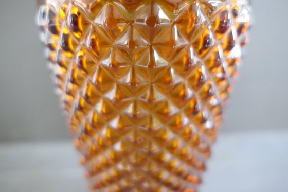 Image 1 of Vintage amber persglas hobnail vaas